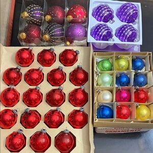 Colorful Christmas Glass Ornaments Set